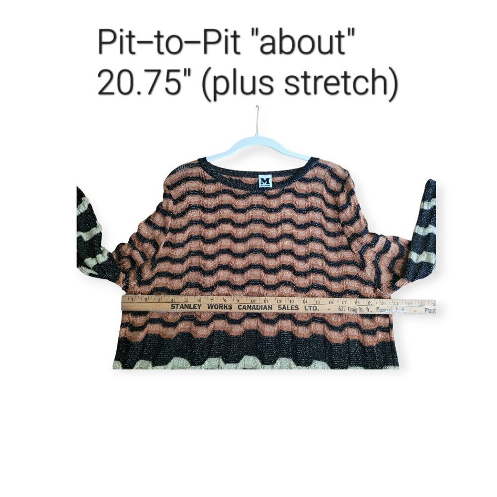 M Missoni Multicolor Lurex Knit Top Womens Medium/Large Italian Designer Glam - Picture 7 of 13